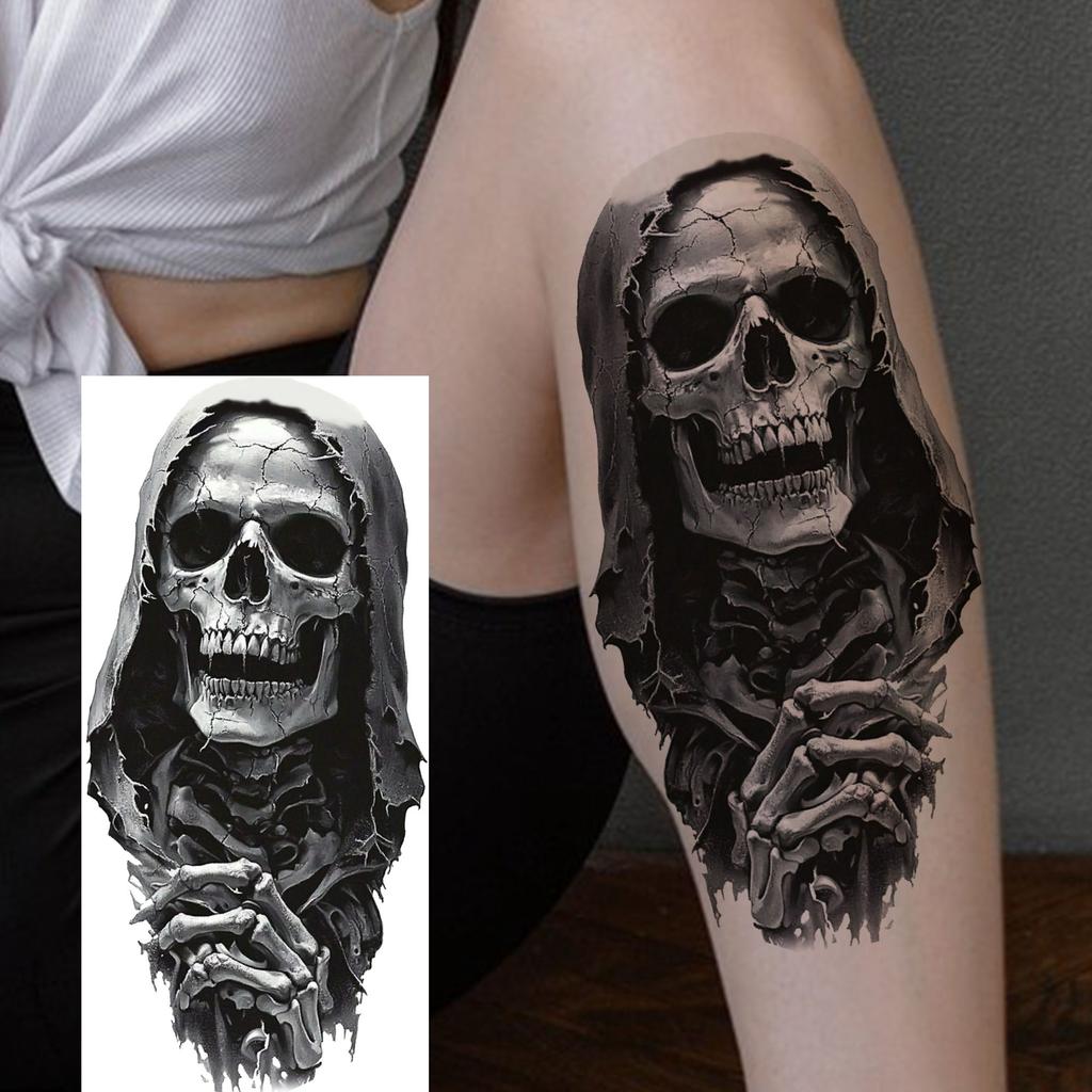 1 Sheet Fierce Tiger Lion Dragon Temporary Tattoos For Men Women Waterproof Wolf Skull Tatoos Long Lasting  Fake Tattoo Stickers