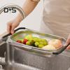 Корзина-дуршлаг для кухонной раковины с выдвижной резиновой ручкой, большая вместимость, корзина-дуршлаг для овощей и фруктов, сушилка