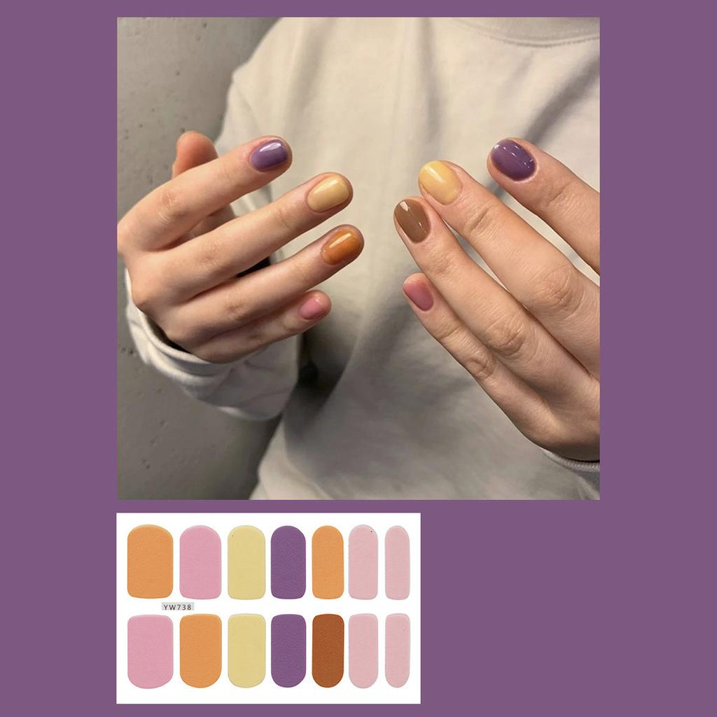 14 шт./лист, наклейки для ногтей в черно-белую полоску, готовый маникюр, быстрый Nial