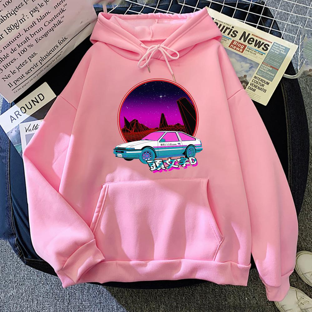 Initial D Hoodie Women Long Sleeve Oversized Sweatshirt Men Kawaii Japanese Hot Anime Hoody Graphic JDM Car Clothes Tops Streetwear