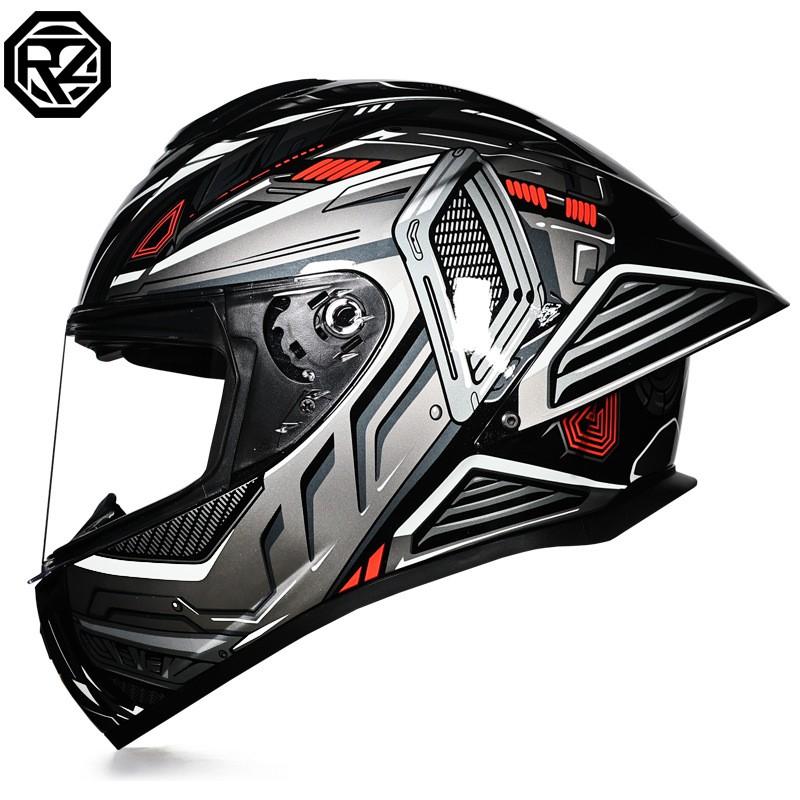 Full Face Motorcycle Helmet With Single Visor Large Rear Wing Bluetooth Slot All Season Use Men Women