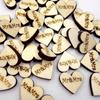 Новая упаковка из 50 деревянных резных свадебных украшений в форме сердца, разбросанных украшений для стола, рукоделия
