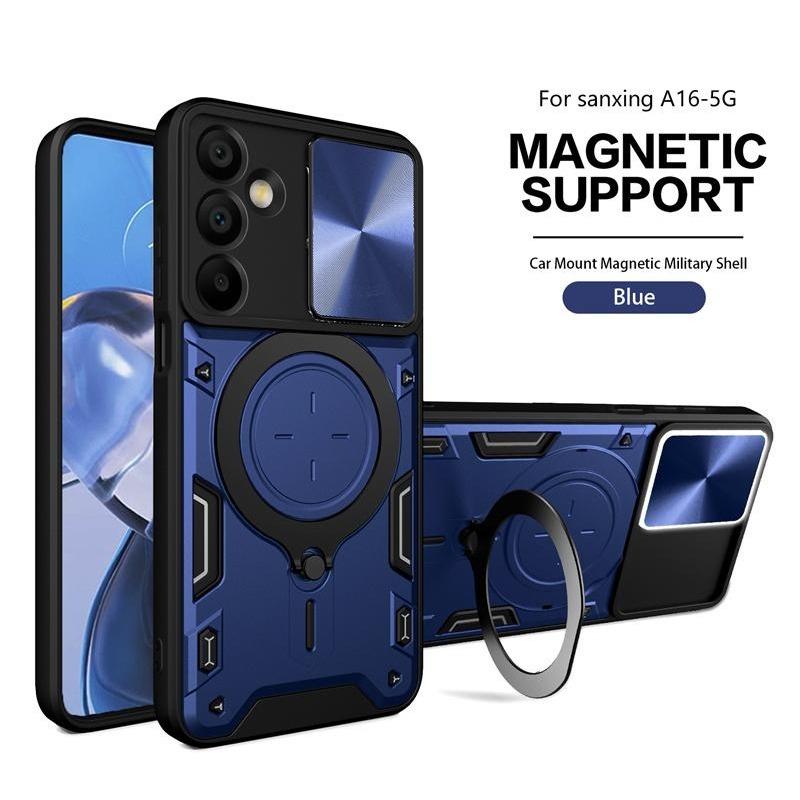 For Samsung A16 A26 A36 A56 5G Case Slide Lens Protect Armor Shockproof Phone Case Coque For Galaxy A16 5G Ring Holder Cover