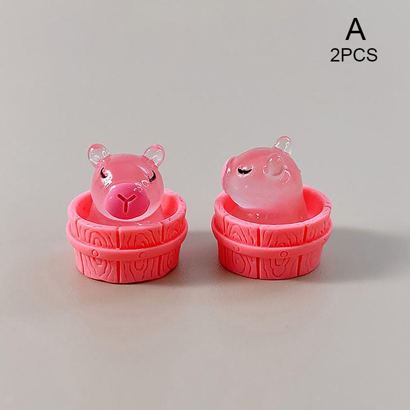 2 шт. Мини светящиеся в темноте милые капибары смоляные украшения микро животное брелок кулон DIY изготовление ювелирных изделий ландшафтный домашний декор