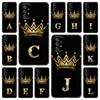 Golden Crown Letters Phone Case For Samsung Galaxy A21 A30 A50 A52 S A13 A22 A32 A33 A53 A73 5G A11 A12 A31 A51 A70 A71 A72
