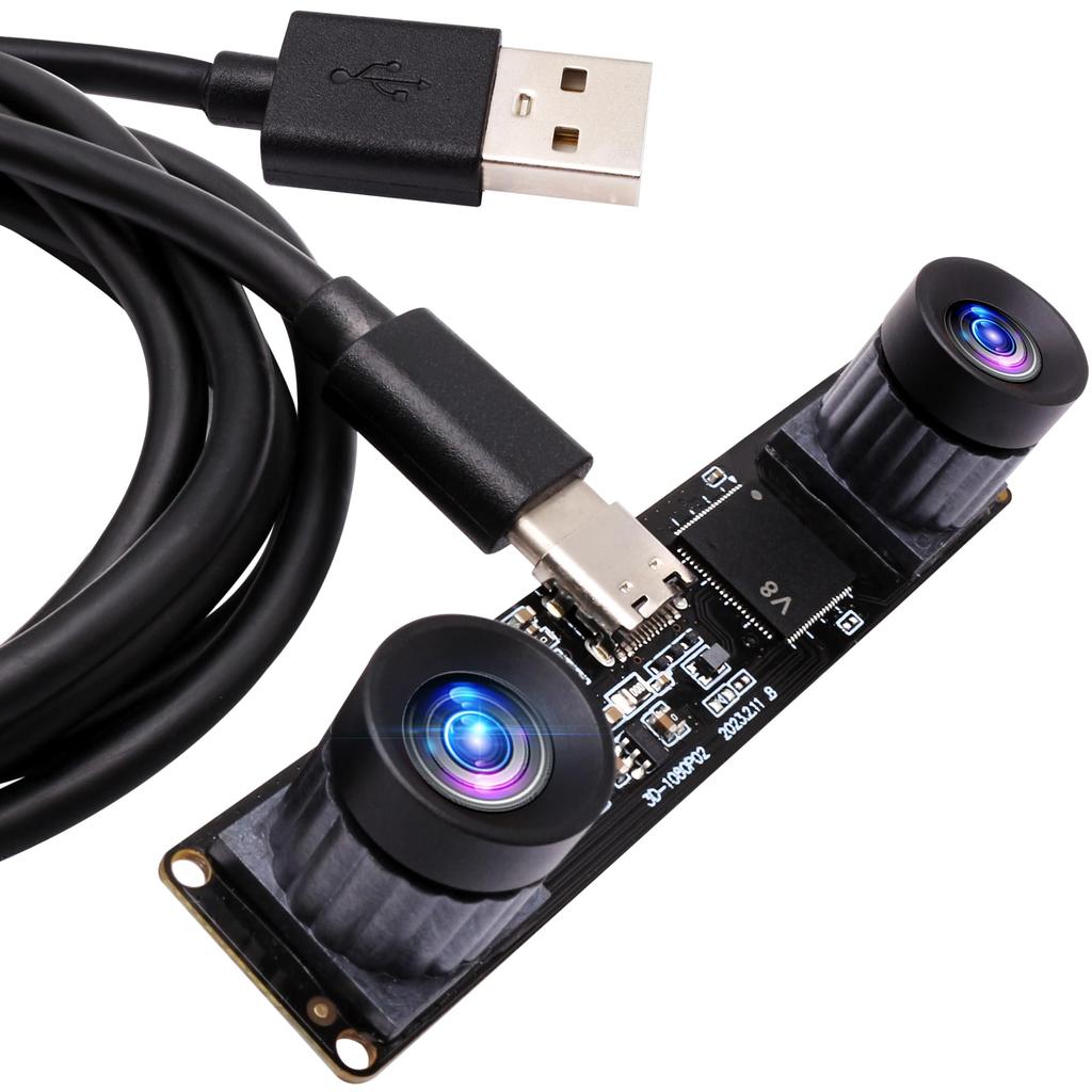 ELP 4MP USB камера с двумя объективами, широкоугольная синхронизированная ПК-камера, высокоскоростная 1080P 60 кадров в секунду, камера с подсветкой, бинокулярная веб-камера, мини-камера с лазерной гравировкой UVC