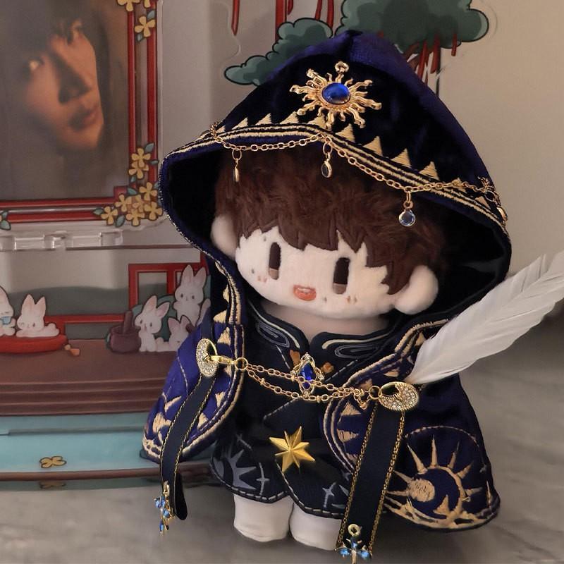10cm Cotton Doll Outfit Set Purple Black Priestess Costume Collectible Dolls Accessories