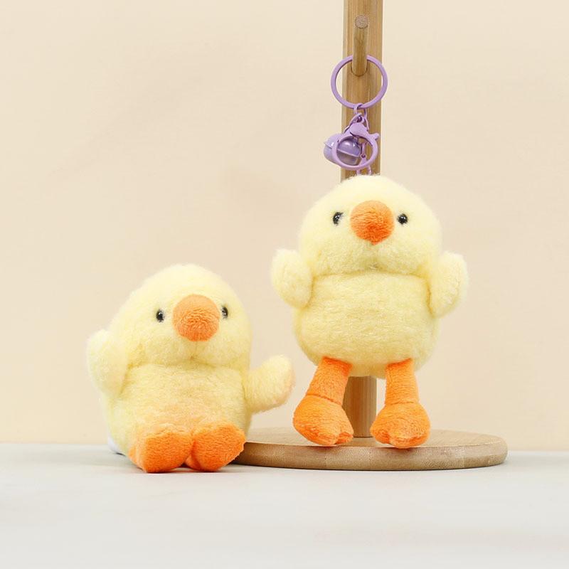Cute Yellow Chicken Plush Toy With Keychain For Bag Decoration And Collectible Use