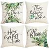 New Spring Plant Leaf Letter Print Pillow Case Home Decoration Sofa Pillow