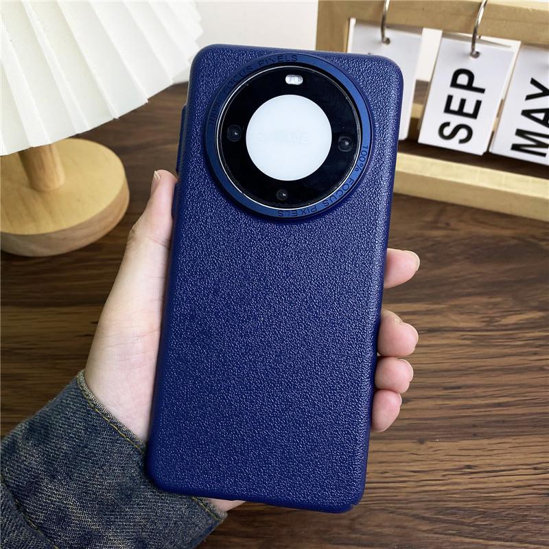 Для Huawei Mate 60 Pro Plus RS Ultimate прочный металлический чехол с большой дыркой в оправе объектива Litchi Grain PC, защитный чехол от отпечатков пальцев, задняя крышка-оболочка