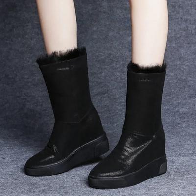 Мягкие новые зимние сапоги для женщин, элегантные, со средним каблуком, удобные, высококачественные женские туфли, распродажа по акции Y2k