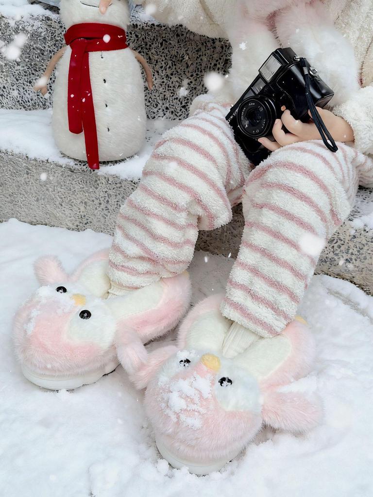 Пингвин Хлопковые Плюшевые Нескользящие Домашние Тапочки для Детей и Пар - Теплые, Милые, Утолщенные