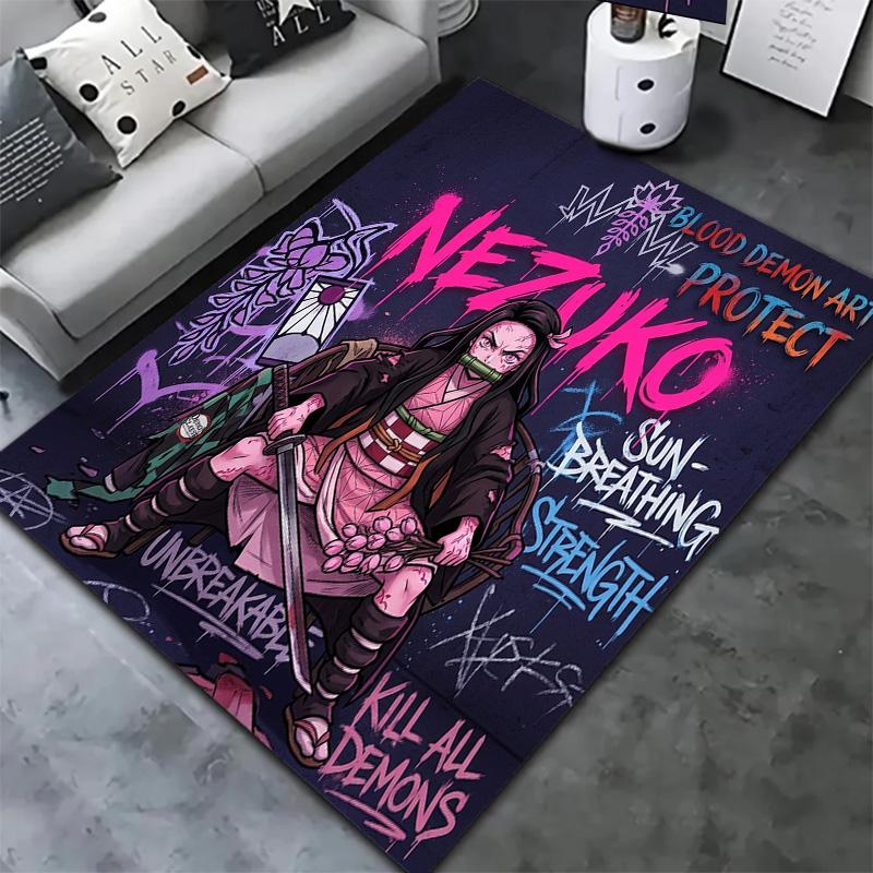 Ковер Kimetsu No Yaiba Клинок, рассекающий демонов, для гостиной, спальни, дома, дивана, детской игровой, нескользящий коврик