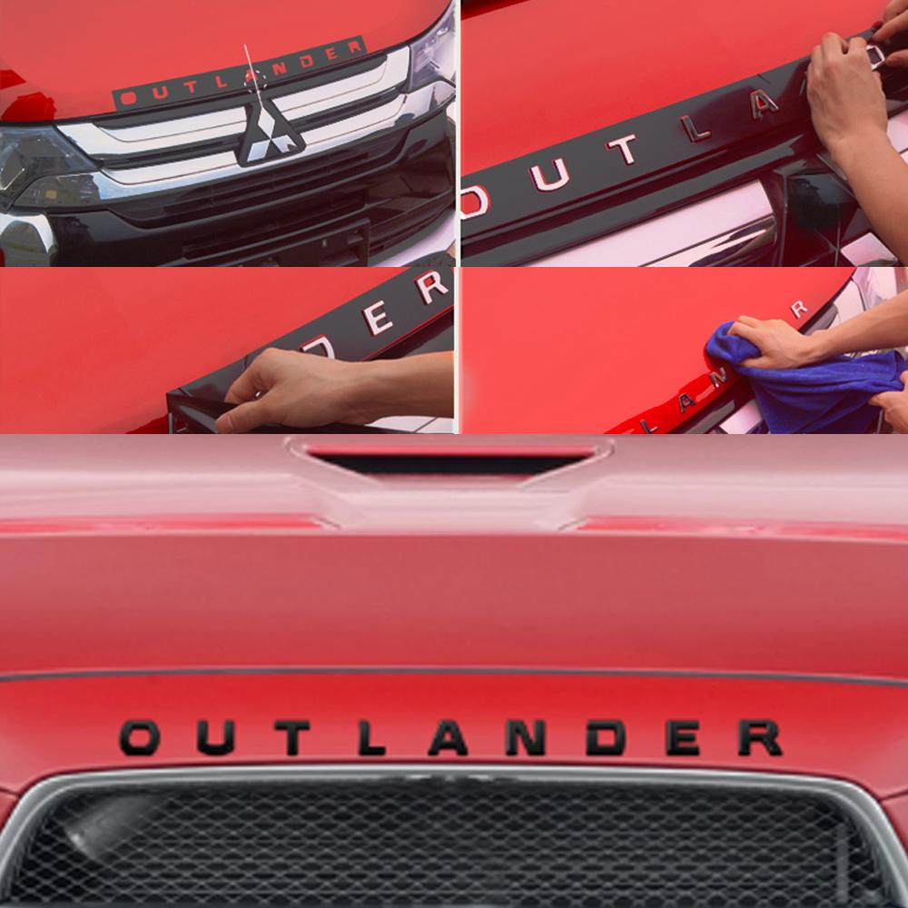 For Sticker Black Silver Outlander Car Hood Sticker Emblem For Outlander Car Style Hood Sticker