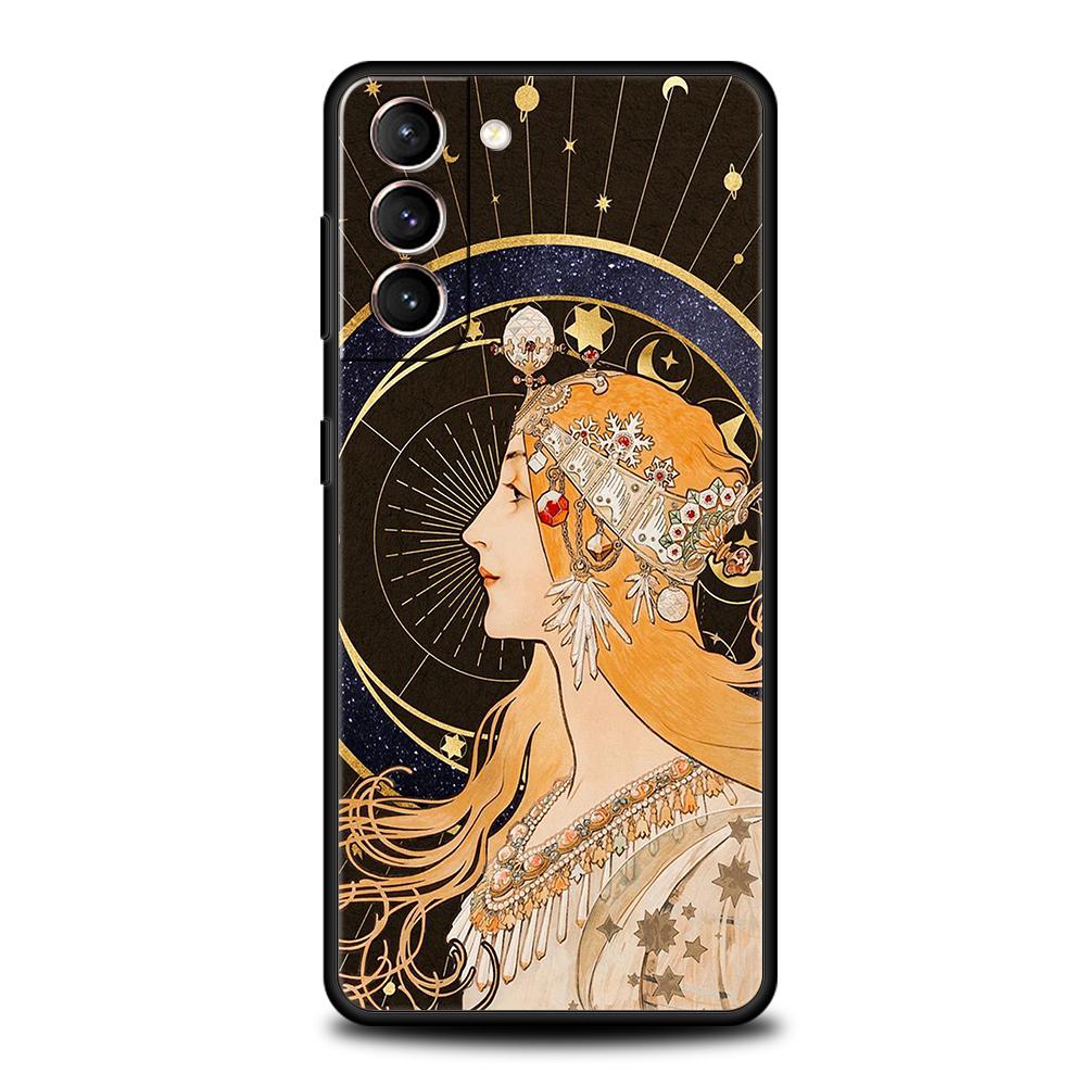 Чехол для телефона Samsung Galaxy S25/S24/S23/S22/S20/S21/FE/Ultra/S10/S10E/S9/Plus/5G Мягкий ТПУ Чехол Арт Постер АЛЬФОНС МУХА Сумки