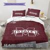 Mississippi State Bulldogs Pattern Bedding Set Quilt Cover Pillowcase Home Decor Gift (1 * duvet cover + 2 * pillowcase, without core)
