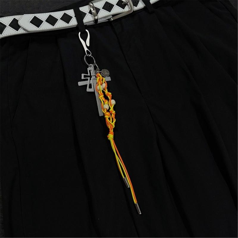 Металлические Кресты с Плетеными Веревочными Узорами Брелок Подвеска для Модного Аксессуара Удобный Подарок