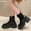 Winter Platform Women Ankle Boots Designer Suede Chunky High Heels Shoes  Trend New Brand Goth Pumps Motorcycle Botas Mujer