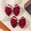 2PCS Sweet Pearl Bow Hairpin Solid Ribbon Double Bowknot Hair Clip Korean Lovely Hairpins for Kids Girls Headwear Accessories