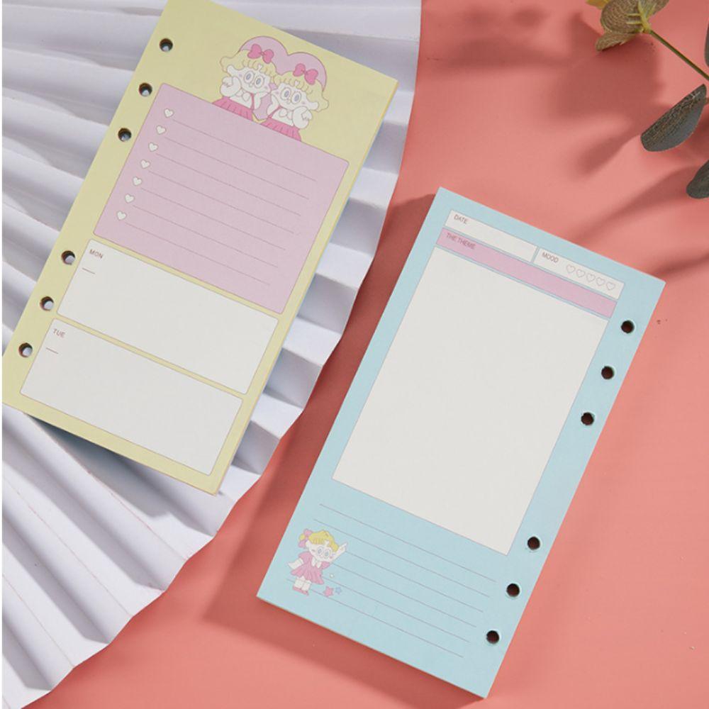 80 Sheets Notebook Paper 6 Holes Binder Inside Page Kawaii Loose Leaf Paper Refill Students