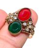 Emerald(Simulated)  Cubic Zirconia Gemstone Jewelry Ring Size 7.5 o6K86