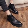 Gentleman Casual Boots British Style Ankle Boots Luxury Men Leather Boots Fashion Business Shoes Daily Original Lace-up Boots