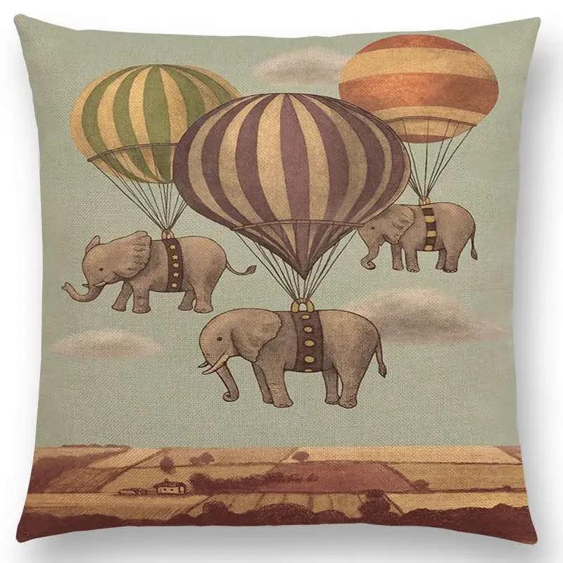 Новейшая Милая Маленькая Привидение Парусник Кит Океан Олень Медведь Дайвер Принты Наволочка Диванная Подушка