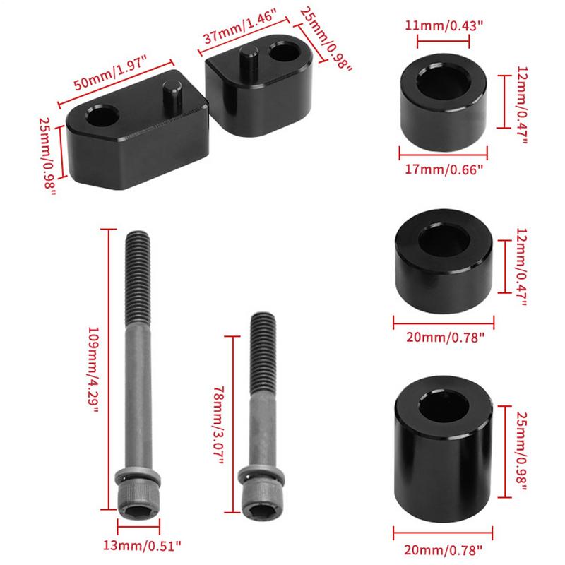 Driver Floorboard Extension Kit Floorboard Motorcycle Driver Extension Kit Footrest Spacer Extender Rustproof Pedal Extension