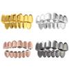 Glossy 6-Teeth Hip Hop Grillz In Gold Electroplated Copper - Exaggerated Halloween Tooth Jewelry
