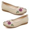 Vintage Embroidered Women Flats Flower Slip On Round Toe Shoes Loafers Ballerina