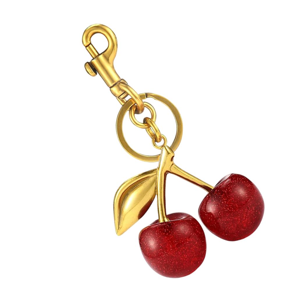 Элегантный прочный смоляной очаровательный брелок с подвеской в виде вишенки, модный аксессуар для стильных девушек и женщин