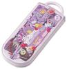 Skater Bento Chopsticks Trio Set Featuring Sanrio and Fancy Snacks for Girls Children's (Chopsticks, Spoon, Fork, 16.5cm) Kuromi, & Sweets, (TACC2-A)