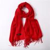 2024 Autumn And Winter Imitation Cashmere Scarf Solid Color Fashionable Versatile Warm Shawl Tassel Scarf
