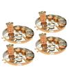 Prisha India Craft Steel Copper Traditional Dinner Set Diameter 13 INCH | Set of 4
