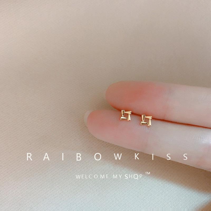 925 Silver Needles Gold Color Simple Small Butterfly Stud Earrings for Women Hypoallergenic Daily Wear Ear Girls Pierc Gifts