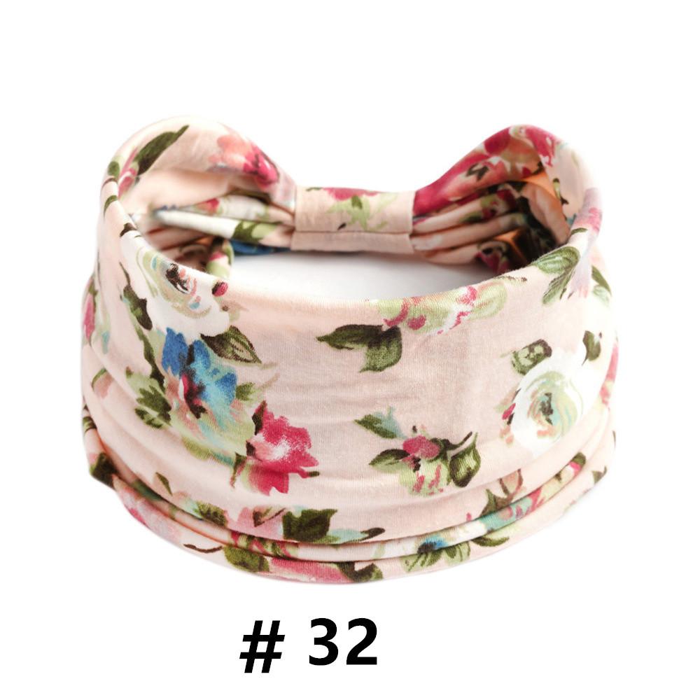 Бохо повязки на голову для женщин Хлопковые широкие повязки на голову Эластичная повязка для волос Нескользящая для тренировок Йоги Бега Тюрбан Головной убор Аксессуары для волос