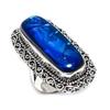 Blue Triplet Opal Handmade 925 Sterling Silver Jewelry Ring Size 7 O4t78