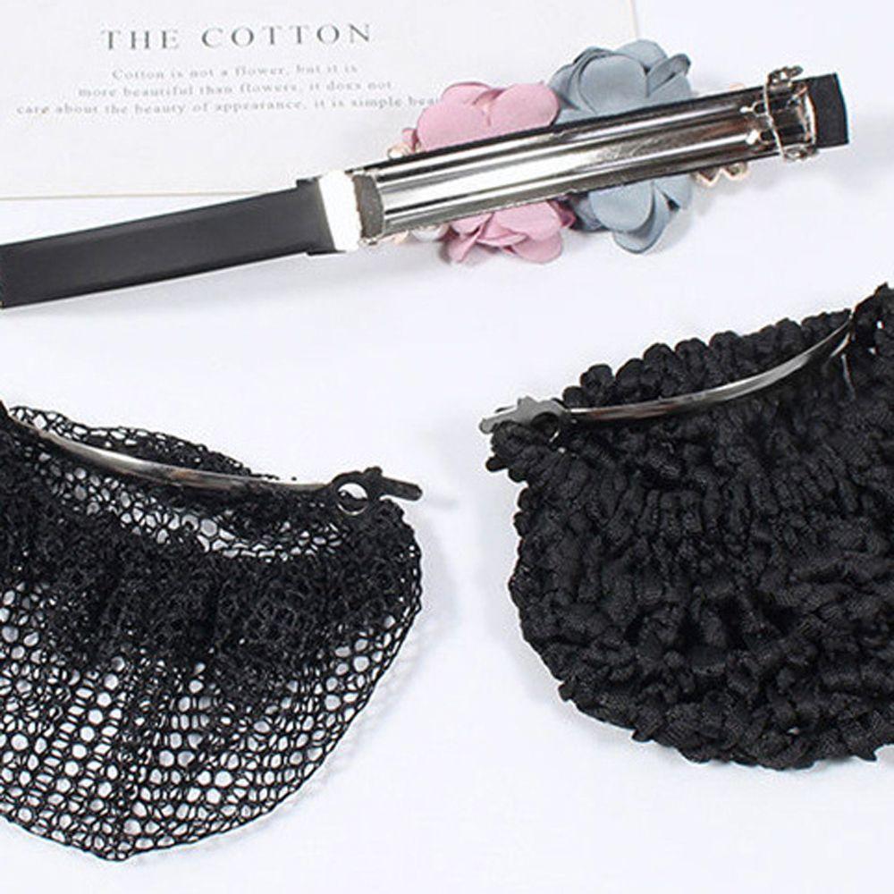 Simple Pearl Flower Cloth Headdress Hairnet Mesh Snood Korean Style Headwear Women Spring Clip