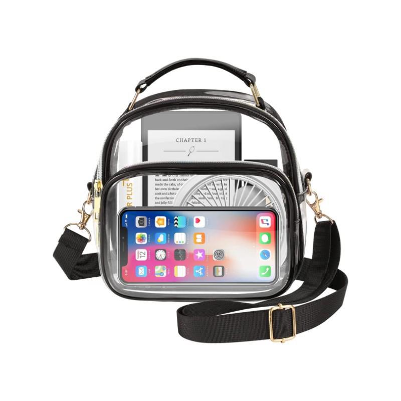 Прозрачные ПВХ Женские Маленькие Сумки Одобренные для Стадионов Женская Прозрачная Сумка Модная Водонепроницаемая Повседневная Простая Сумка Через Плечо Сумка на Плечо CLE