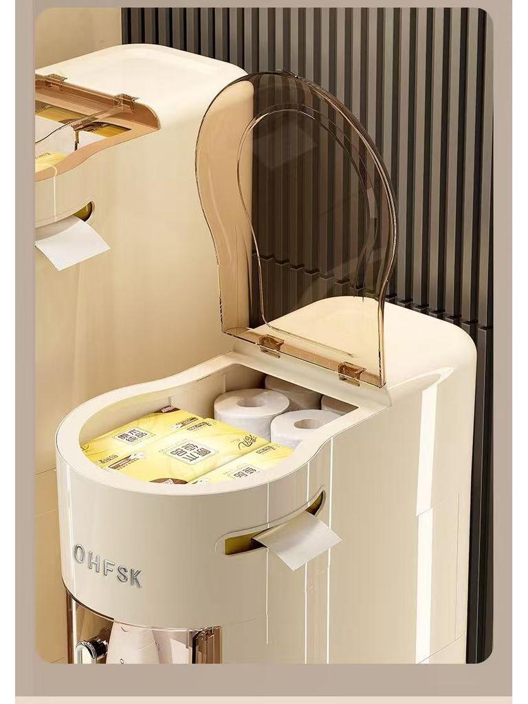 Узкий многоярусный шкаф-ящик для хранения в зазоре в ванной и на кухне