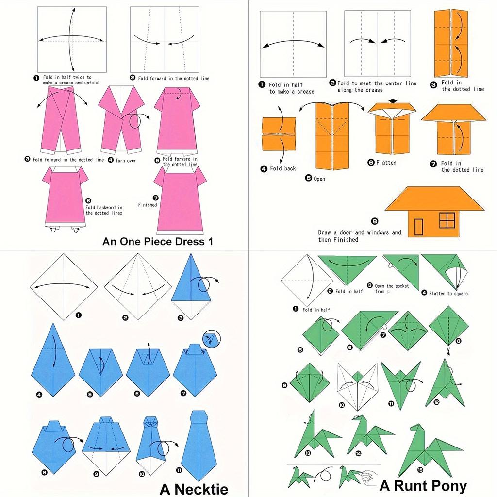 400 Pieces of Origami 100 Pieces of Each Size 10 Colors of Square Origami Suitable for DIY Handicraft Project Gift Box Packaging