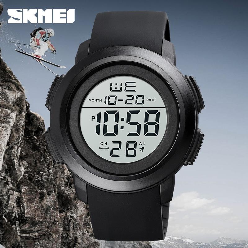 Moment Beauty Skmei Fashion Multi-functional Student Sports Watch, Waterproof Large Dial Silicone Strap Men's Electronic Watch
