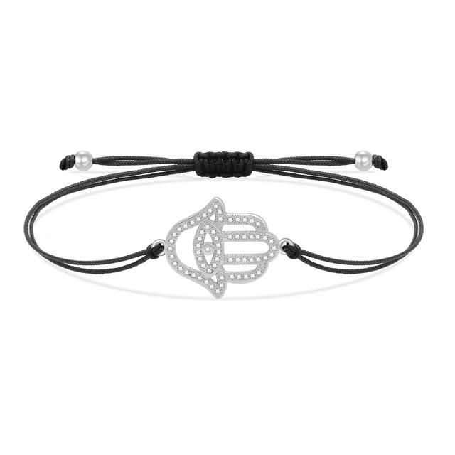 Хорошее качество Хамса браслет с подвесками на руку для женщин, новая мода, кубические циркониевые камни, позолоченная медь, красная нить, ювелирные изделия