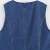 Kaslead New Women clothes Western Style Fashion Simple and Versatile Two Colors Denim Vest Vest
