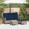 VidaXL Garden Lounge Set 3 Pcs with Cushions L-shaped Grey Wicker, Outdoor Sofa Set 3328644