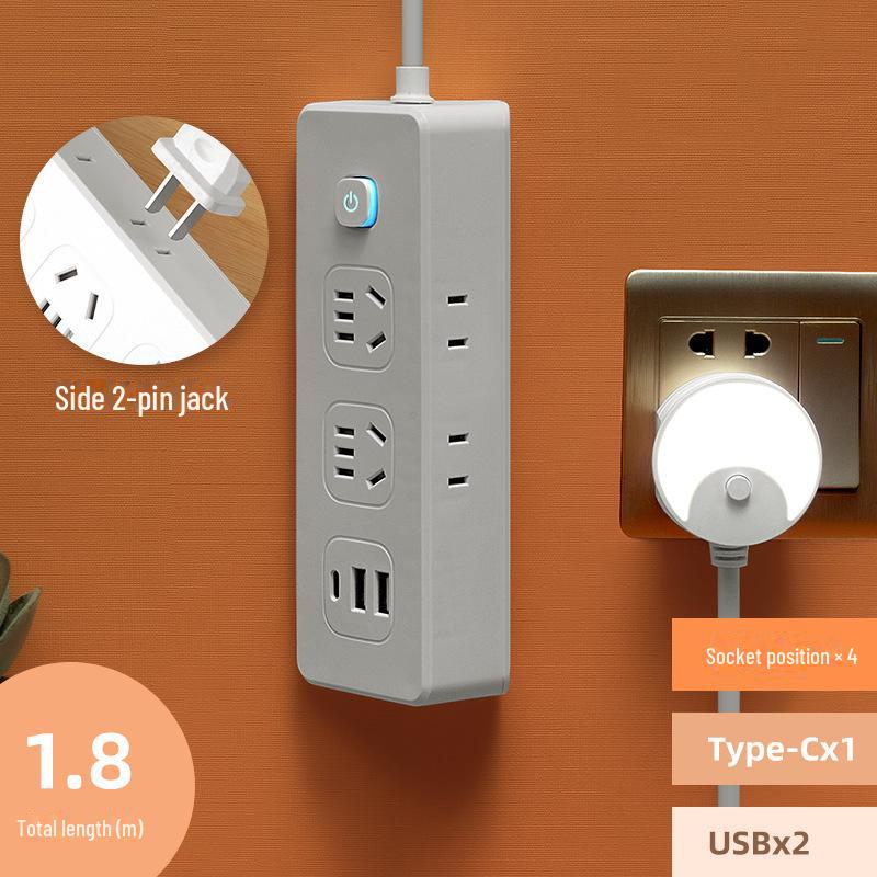 Multi-Function Triangular Power Strip with USB Ports