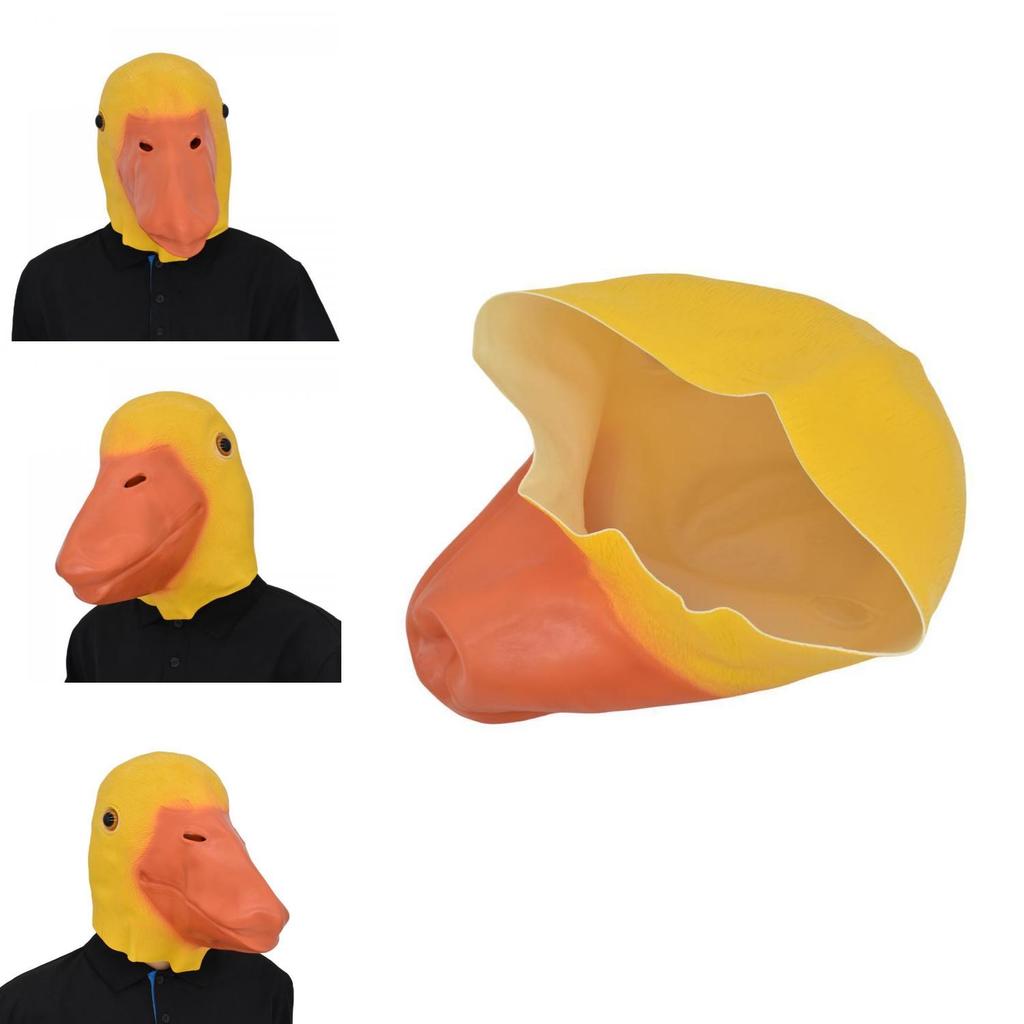 Adorable Yellow Duck Mask Fun Animal Costume Accessory For Halloween Parties And Events