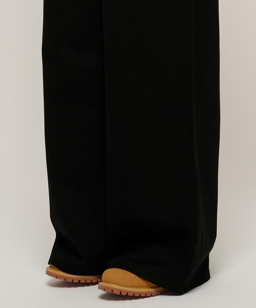 CARGOBROS FOR WOMAN Premium Cotton Double-Pleat Wide Pants (Black)