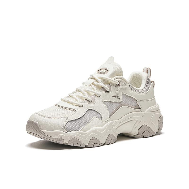 Anta Starry Sea Thick Sole Height Increasing Low Top Casual Shoes Women Sneakers Light-Gray 922428807-4