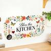 Bless This KITCHEN Wall Kitchen Utensils Self-adhesive Sticker Flower Butterfly Sticker Waterproof PVC